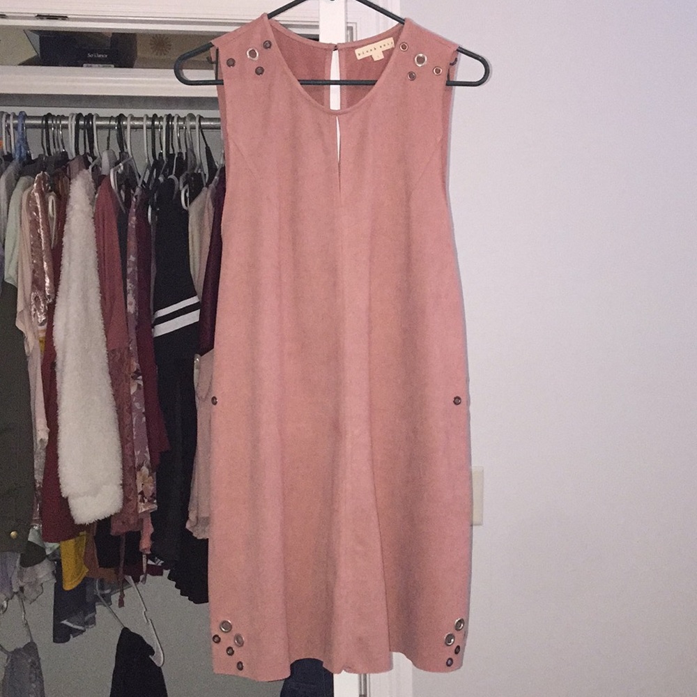 Blush suede dress